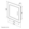 Dalap KARDE 200x200 mm rozsdamentes acél szervízajtó Dlp57