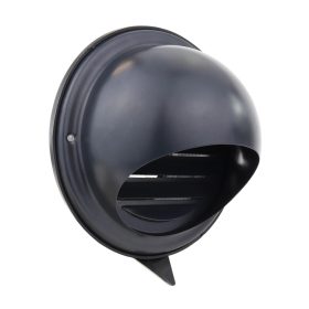   Dalap SUVLAD 125 fekete rozsdamentes acél szellőzőrács fedéllel, hálóval, karimával Ø 125 mm Dlp99347