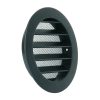 Dalap AVD fekete rozsdamentes acél szellőzőrács rovarvédő hálóval, karimával, Ø 80 mm Dlp99980