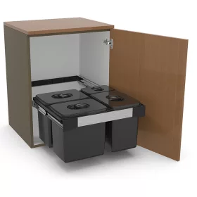   EKOTECH - Beépíthető hulladékgyűjtő FREE JAZZ 60 - 3x26 liter+1x7 liter