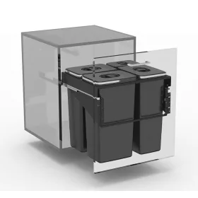   EKOTECH - Beépíthető hulladékgyűjtő FRONT 60 - 1x7 liter+3x26 liter