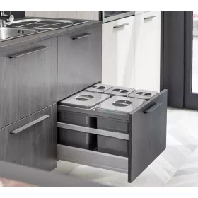   EKOTECH - Beépíthető hulladékgyűjtő JAZZ 60 - 2x15 liter+3x7 liter