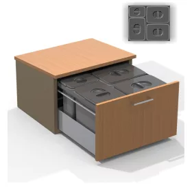   EKOTECH - Beépíthető hulladékgyűjtő JAZZ 60 - 3x15 liter+1x7 liter