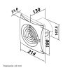 Fürdőszobai ventilátor alacsony zajszinttel, időzítővel és visszacsapó szeleppel, Ø 150 mm Dlp9128