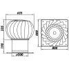 SKY AXIS rotációs huzatfokozó turbina Ø 500 mm Dlp5603