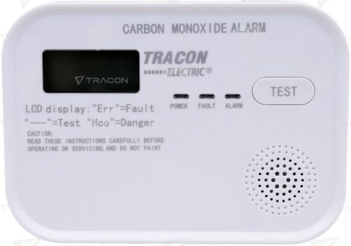 TRACON CO218A Szén-monoxid (CO) érzékelő 4,5 VDC (3×1,5V AA), >85 dB