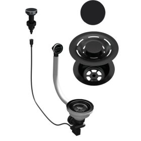   ELLECI - FLOW-PRO OPEN TWIST (tekerős) automata dugókiemelő egymedencés mosogatókhoz fekete