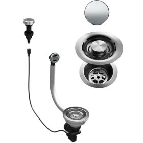   ELLECI - FLOW-PRO OPEN TWIST (tekerős) automata dugókiemelő egymedencés mosogatókhoz inox