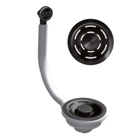   ELLECI - FLOW-PRO szűrő és túlfolyó egymedencés mosogatókhoz fekete