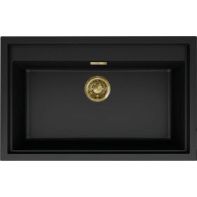   ELLECI - Mosogatótálca Sintesi 130 K86 Black arany tartozékokkal