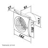 Fürdőszobai ventilátor alacsony zajszinttel, időzítővel és visszacsapó szeleppel, Ø 125 mm Dlp9126