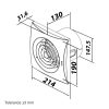 Fürdőszobai ventilátor alacsony zajszinttel és visszacsapó szeleppel, Ø 150 mm Dlp9125