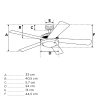 Westinghouse SIMONE 73041 mennyezti ventilátor világítással és húzókapcsolóval, fekete, Ø 122 cm Dlp73041