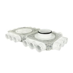   Dalap Flexitech PADB dupla műanyag osztó doboz, 18 csatlakozós Ø 63 mm, karima Ø 150 mm Dlp196402