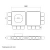 Dalap Flexitech PADB dupla műanyag osztó doboz, 12 csatlakozós Ø 63 mm, karima Ø 150 mm Dlp196408