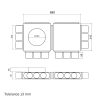 Dalap Flexitech PADB dupla műanyag osztó doboz, 12 csatlakozós Ø 63 mm, karima Ø 160 mm Dlp196410