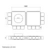 Dalap Flexitech PADB dupla műanyag osztó doboz, 12 csatlakozós Ø 63 mm, karima Ø 200 mm Dlp196412