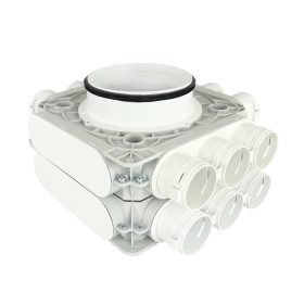   Dalap Flexitech PADB kétszintes műanyag osztó doboz, 18 csatlakozó Ø 63 mm, karima Ø 200 mm Dlp196413