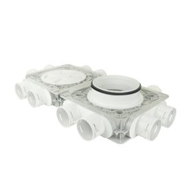   Dalap Flexitech PADB dupla műanyag osztó doboz, 12 csatlakozós Ø 75 mm, karima Ø 200 mm Dlp196418