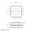 Dalap Flexitech PADB kétszintes műanyag osztó doboz, 12 csatlakozó Ø 75 mm, karima Ø 150 mm Dlp196420