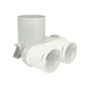   Dalap Flexitech CPMC műanyag mennyezeti csatlakozó, 90 mm átmérőjű 2 csatlakozó, karima Ø 125 mm Dlp196437