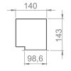 Anemosztát doboz egysoros vagy kétsoros befúvóhoz 3db 125mm-es cső csatlakozással, 625mm hosszban GTGA125625