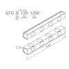 Anemosztát doboz háromsoros befúvóhoz 4db 125mm-es cső csatlakozással, 1250mm hosszban GTGB1251250