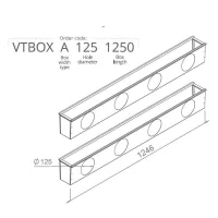 Dobozok egysoros vagy kétsoros 1250mm-es anemosztáthoz