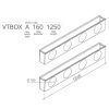 Hőszigetelt anemosztát doboz egysoros befúvóhoz 1250mm hosszú, 4db 160mm-es csatlakozással VTBOXA1601250