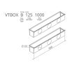 Hőszigetelt anemosztát doboz kétsoros befúvóhoz 1000mm hosszú, 3db 125mm-es csatlakozással VTBOXB1251000