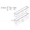 Hőszigetelt anemosztát doboz kétsoros befúvóhoz 1000mm hosszú, 3db 160mm-es csatlakozással VTBOXB1601000