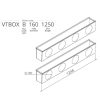 Hőszigetelt anemosztát doboz kétsoros befúvóhoz 1250mm hosszú, 4db 160mm-es csatlakozással VTBOXB1601250
