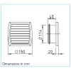 Helios H00004393W ZLA 125 W - 22m3/h - komplett fali légbeeresztő konstans 22 m3/h térfogatárammal