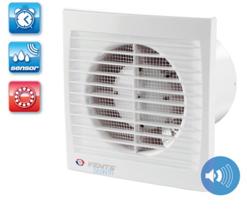 Vents Silenta-STHL 100 Fürdőszoba ventilátor, időzítővel, páraérzékelővel