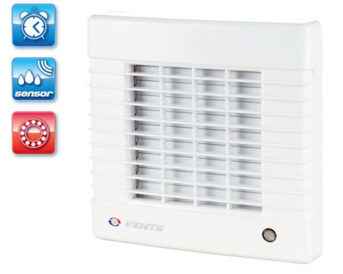 Vents MATHL 100 Fürdőszoba ventilátor, automata zsaluval, időzítővel, páraérzékelővel