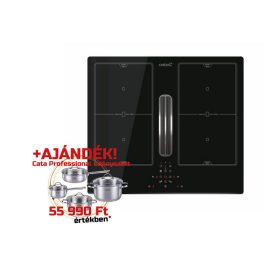   CATA - Beépíthető főzőlap kerámia indukciós, beépített elszívóval AS-600 + CATA PROFESSIONAL edényszett