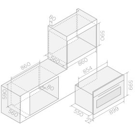 ELICA - Beépíthető sütő VIRTUS MULTI 90 TFT BL