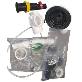   ELLECI - KITASP-A-1VTELL BK (PUSH-CONTROL POP UP) automata dugókiemelő egymedencés mosogatóhoz fekete