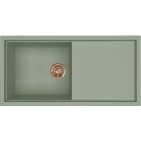   ELLECI- Mosogatótálca Sintesi 480 Keratek K82 Sage Green bronz tartozékokkal