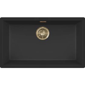   ELLECI- Mosogatótálca Zen 130 Keratek K86 Black arany tartozékokkal