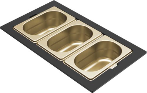 ELLECI - Tároló edény háromrészes gourmet 366 arany HPL kerettel