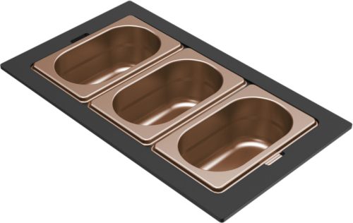 ELLECI - Tároló edény háromrészes gourmet 366 bronz HPL kerettel