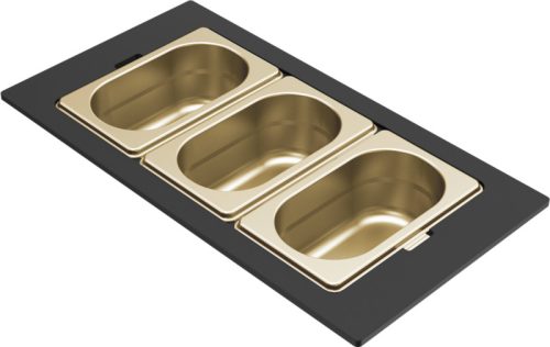 ELLECI - Tároló edény háromrészes gourmet 378 arany HPL kerettel