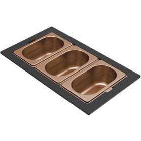   ELLECI - Tároló edény háromrészes gourmet 378 bronz HPL kerettel