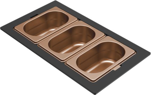 ELLECI - Tároló edény háromrészes gourmet 378 bronz HPL kerettel