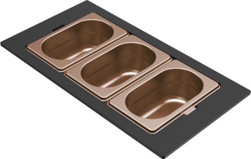 ELLECI - Tároló edény háromrészes gourmet 410 bronz HPL kerettel