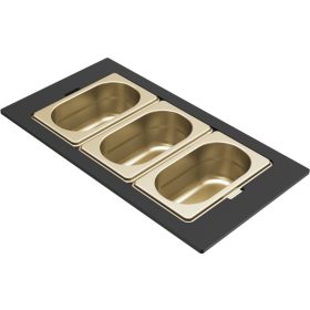   ELLECI - Tároló edény háromrészes gourmet 418 arany HPL kerettel