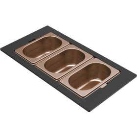   ELLECI - Tároló edény háromrészes gourmet 418 bronz HPL kerettel