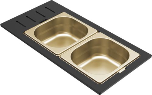 ELLECI - Tároló edény háromrészes gourmet 433 arany HPL kerettel