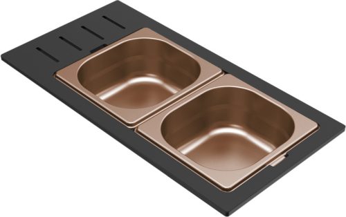 ELLECI - Tároló edény háromrészes gourmet 433 bronz HPL kerettel